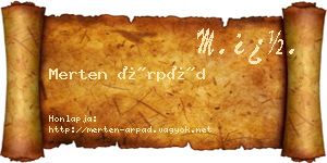 Merten Árpád névjegykártya